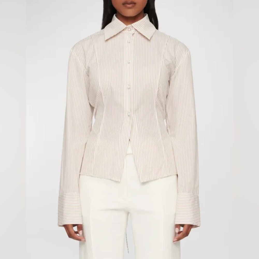 CLEA Herman Cinched Striped Button Down Shirt